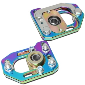 DNA Motoring CBK-PLT-FM79-RB For 1979 to 1989 Ford Mustang Front Adjustable + / -3.00 Camber + / -2.00 Caster Plates Neo Chrome