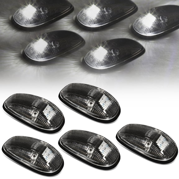 DNA Motoring CBL-DR99-BK-W For 1999 to 2001 Dodge Ram 1500 2500 3500 BE 5 X LED Cab Roof Top Lights (Black Housing White LED) 00
