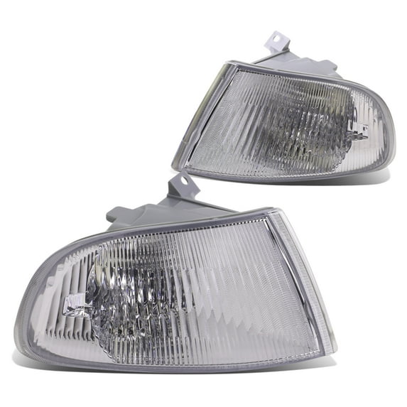 DNA Motoring CL-HC923-CH For 1992 to 1995 Honda Civic 2/3-Door EJ1 EJ2 EG3 EH2 EH3 Pair Corner Light Lamp With Bulbs - Chrome Housing 93 94