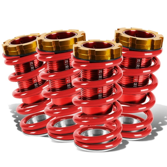 DNA Motoring COIL-HC88-T11-RD For 1988 to 2001 Civic / CRX / Del Sol / Integra Aluminum Scaled Coilover Kit (Red Springs Red Sleeves) 92 93 94 95 96 97 98 99 00