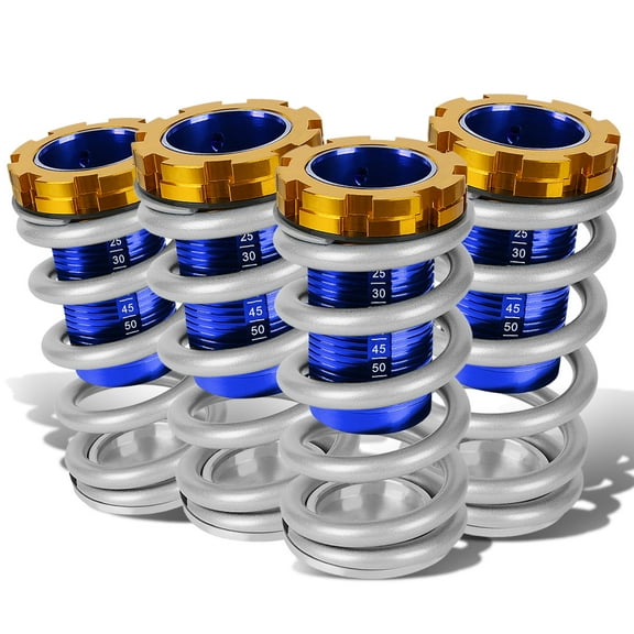 DNA Motoring COIL-HC88-T22-SL For 1988 to 2000 Civic / CRX / Del Sol / Integra Aluminum Scaled Coilover Kit (Silver Springs Blue Sleeves) 00 99 98 97 96 95