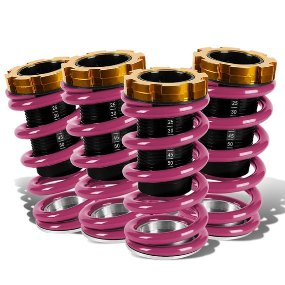 DNA Motoring COIL-HC88-T33-PP For 1988 to 2000 Civic / CRX / Del Sol / Integra Aluminum Scaled Coilover Kit (Purple Springs Black Sleeves)