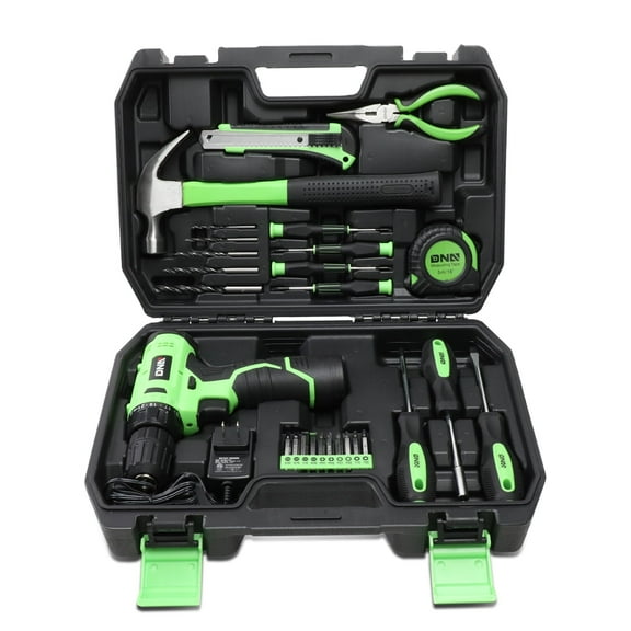 DNA Motoring TOOLS-00018 27-Piece 12V 1300mAh Battery Cordless Drill Tool Kit