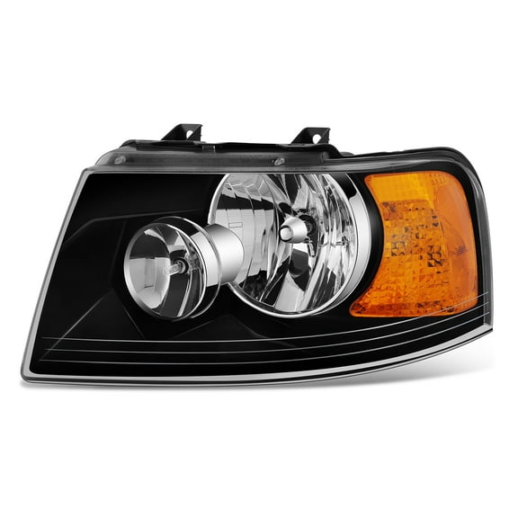 DNA Motoring Driver Left Side Headlight for 03-06 Ford Expedition, Black/Amber