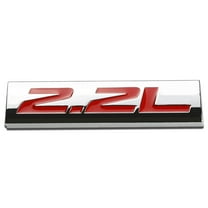 DNA Motoring EM-AS-22L-RD METAL GRILL TRUNK EMBLEM DECAL LOGO TRIM BADGE POLISHED CHROME RED 2.2L 2.2 L