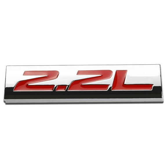 DNA Motoring EM-AS-22L-RD METAL GRILL TRUNK EMBLEM DECAL LOGO TRIM BADGE POLISHED CHROME RED 2.2L 2.2 L