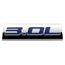 DNA Motoring EM-AS-30L-BL Metal Grill Trunk Emblem Decal Logo Trim Badge Polished Chrome Blue 3.0L