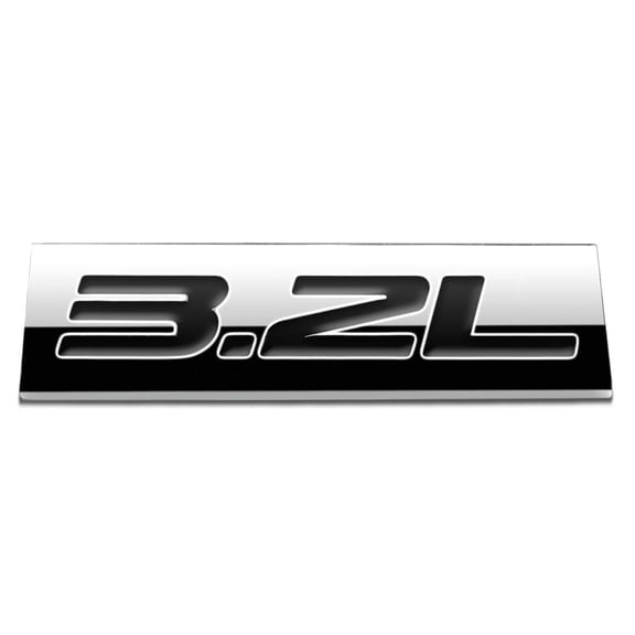 DNA Motoring EM-AS-32L-BK METAL EMBLEM CAR BUMPER TRUNK FENDER DECAL LOGO BADGE CHROME BLACK 3.2L 3.2 L