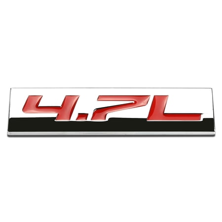 DNA Motoring EM-AS-47L-RD Metal Grill Trunk Emblem Decal Logo Trim Badge Polished Chrome Red 4.7