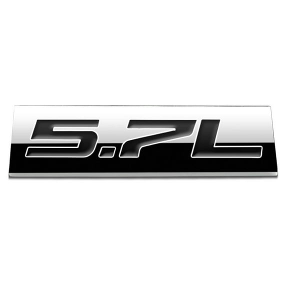 DNA Motoring EM-AS-57L-BK METAL EMBLEM CAR BUMPER TRUNK FENDER DECAL LOGO BADGE CHROME BLACK 5.7L 5.7 L