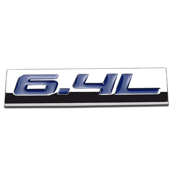 DNA Motoring EM-AS-64L-BL METAL EMBLEM CAR BUMPER TRUNK FENDER DECAL LOGO BADGE CHROME BLUE 6.4L 6.4 L