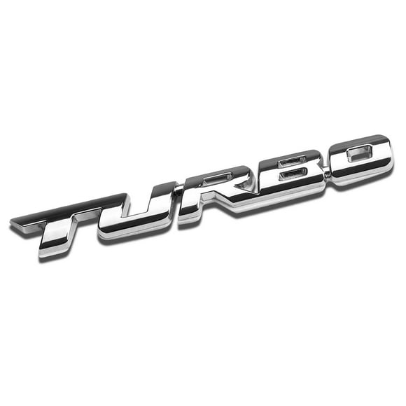 DNA Motoring EM-L-TURBO-SL 3D Letter Metal Emblem Turbo Badge (Chrome Silver)