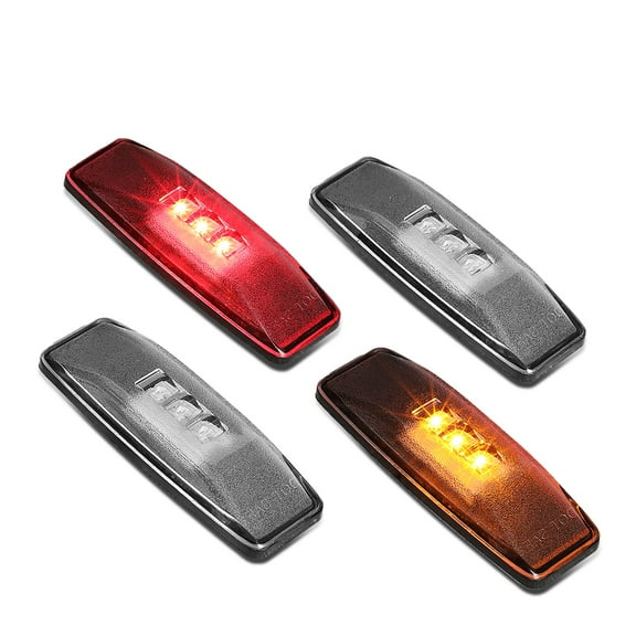 DNA Motoring FENDL-DRAM94-CH For 1994 to 2001 Dodge Ram Truck LED Dually Bed Fender Side Marker Light Set 95 96 97 98 99 00