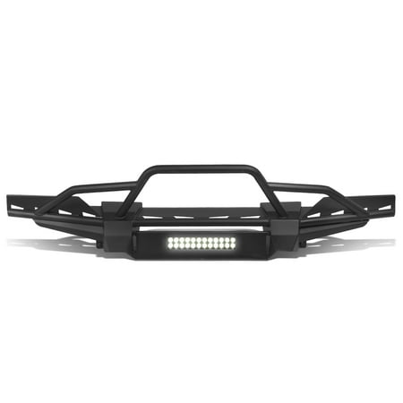 DNA Motoring FGBP-011 For 2018 to 2019 Jeep Wrangler JL Heavy Duty Steel Front Bumper w/ Brush Guard + LED Light Bar
