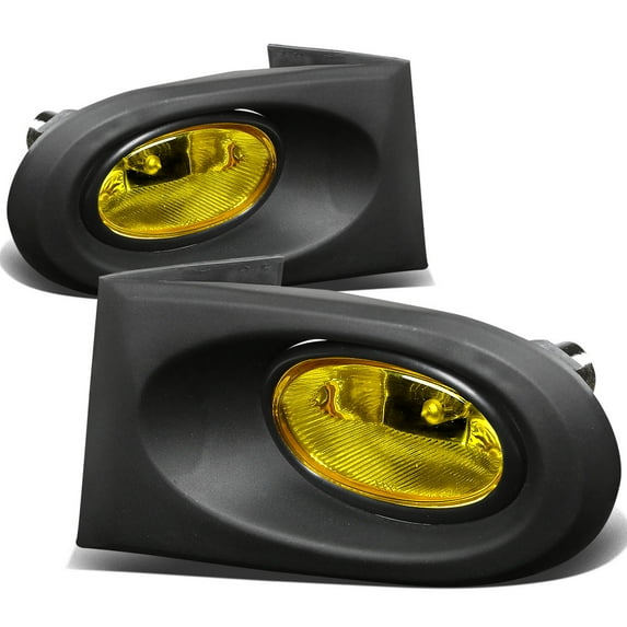 DNA Motoring For 02-04 Acura RSX DC5 Yellow Lens Bumper Fog Light Lamps Pair w/Bezel+Wiring Harness+Switch