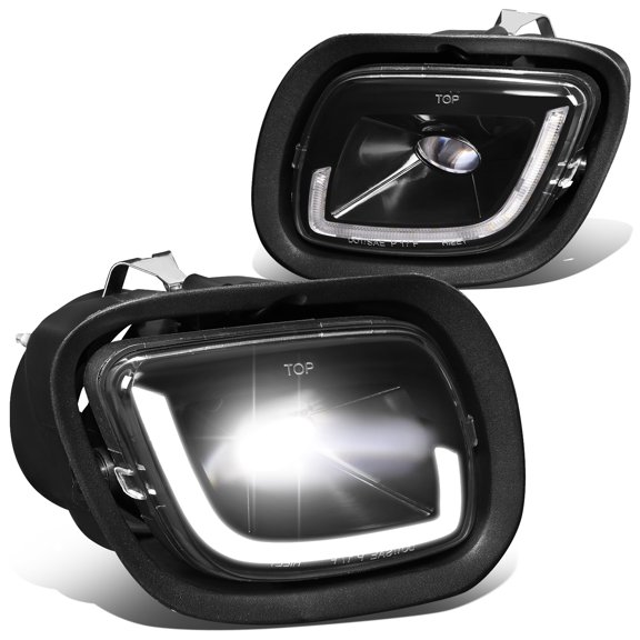 DNA Motoring FL-HAY-007-BK For 2008-2017 Freightliner Cascadia Black Housing Full LED Projector 3D Light Bar Fog Lights