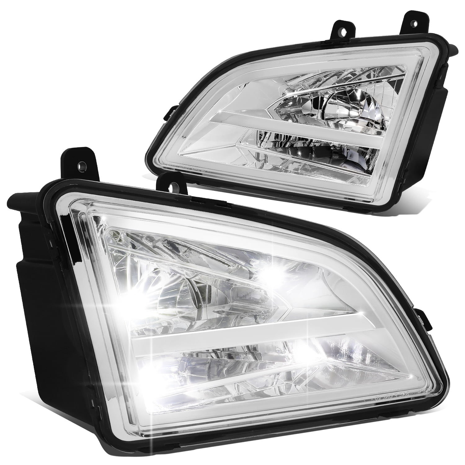 DNA Motoring Chrome Full LED Fog Lights Replacement Kit For 2018-2022 Volvo VNL