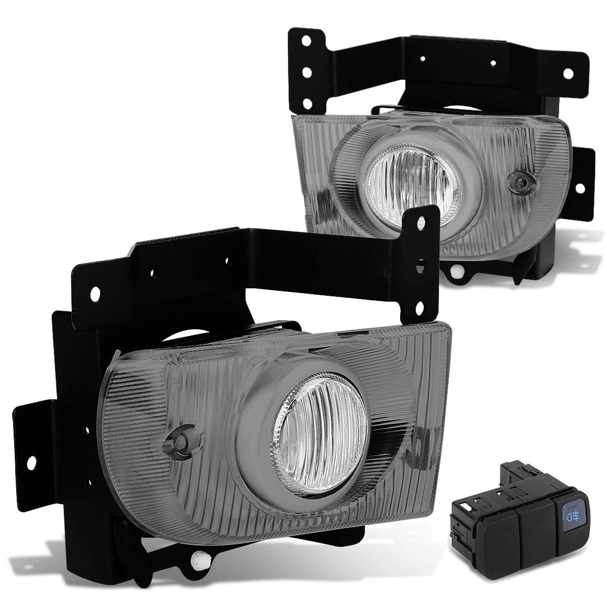 DNA Motoring Clear Lens Fog Light Set - Replacement Driving Lights For Improved Visibility