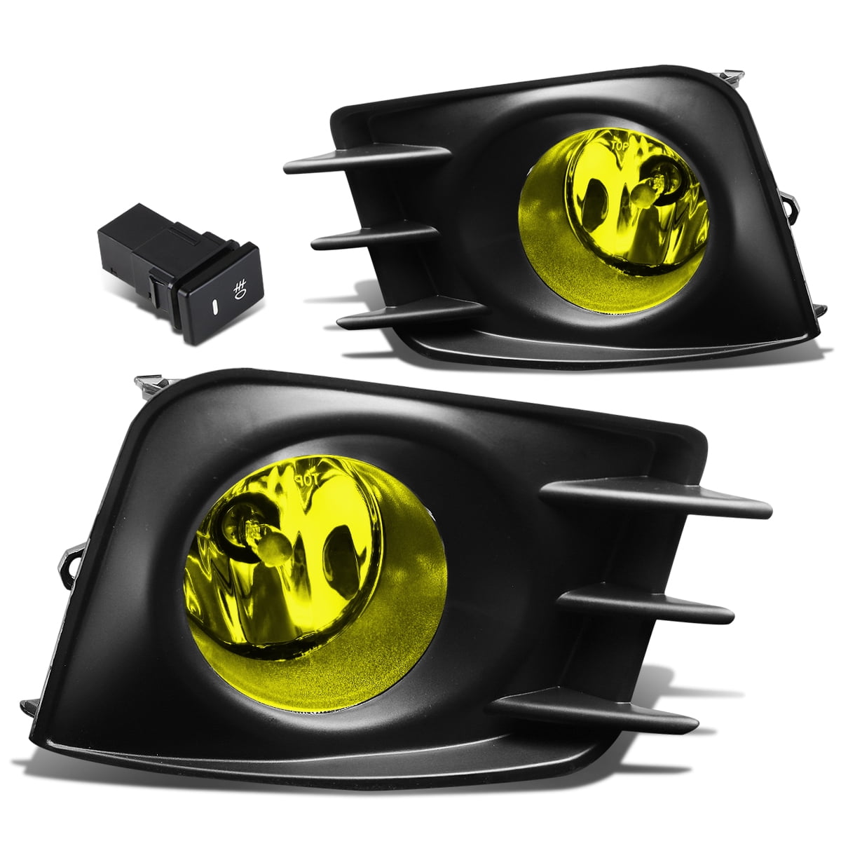 DNA Motoring FL-STC10-AM For 2011 to 2013 Scion tC Pair Bumper Driving Fog Lights + Bezel + Wiring Kit + Switch (Amber Lens) 12