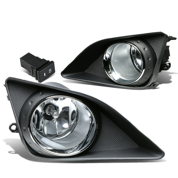 DNA Motoring FL-TCO08-CH For 2009 to 2010 Toyota Corolla E140 / E150 Pair Bumper Driving Fog Lights + Bezel + Wiring Kit + Switch (Clear Lens)