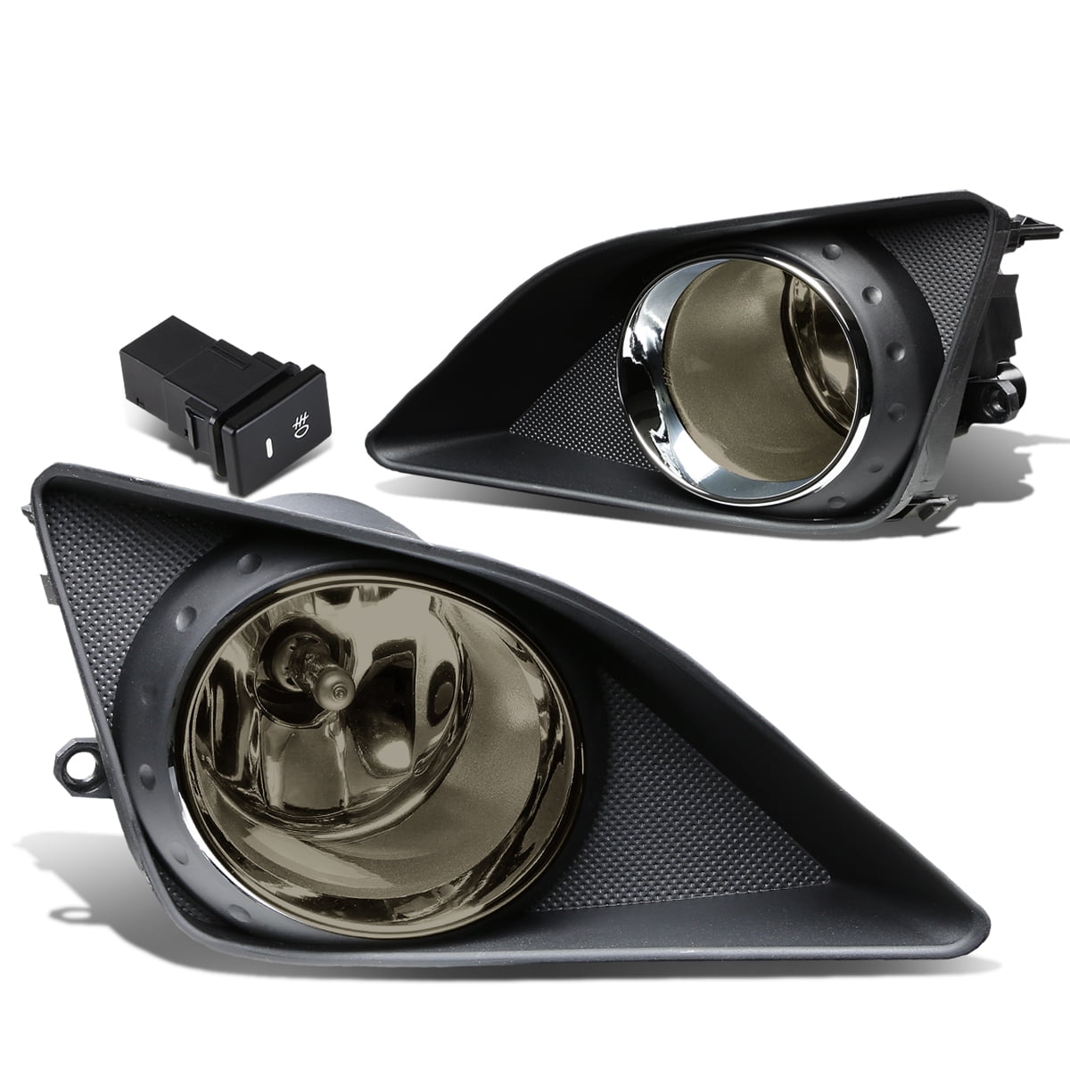 DNA Motoring FL-TCO08-SM For 2009 to 2010 Toyota Corolla E140 / E150 Pair Bumper Driving Fog Lights + Bezel + Wiring Kit + Switch (Smoked Lens)