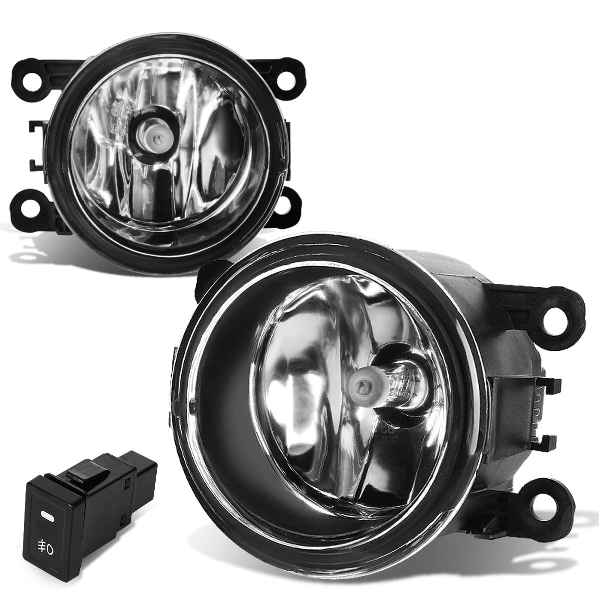 DNA Motoring FL-ZTL-135-CH For 2006 to 2014 Suzuki Grand Vitara / SX4 Sedan Pair Fog Lights + Wiring Kit + Switch (Clear Lens) 07 08 09 10 11 12 13