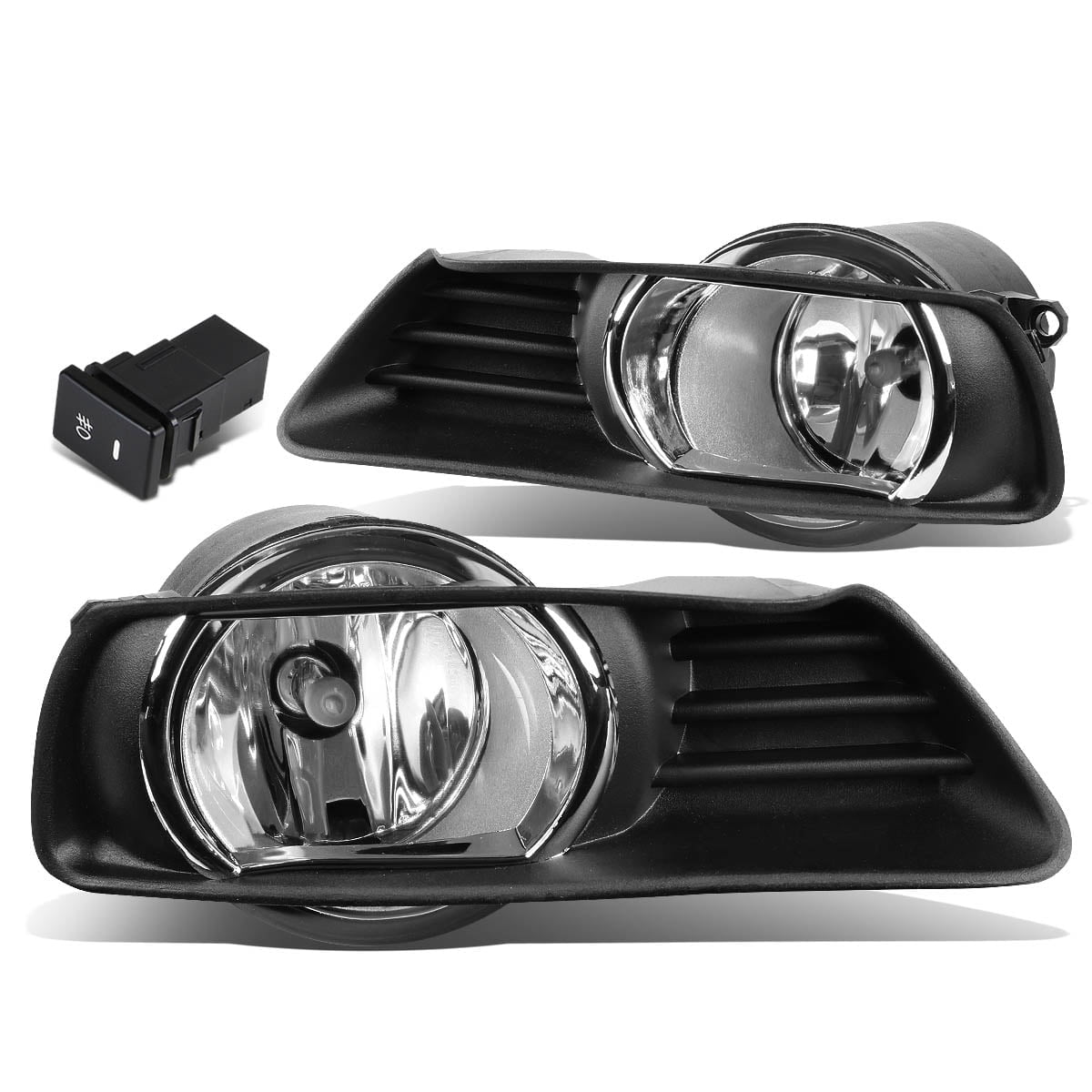 DNA Motoring For 07-09 Toyota Camry Clear Lens Bumper Fog Light Lamps Pair w/Bezel+Wiring+Switch