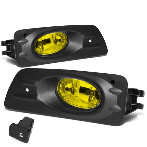 DNA Motoring FL-ZTL-161-AM For 2006 to 2007 Honda Accord Sedan Pair Bumper Driving Fog Light Lamp+Switch Amber Lens