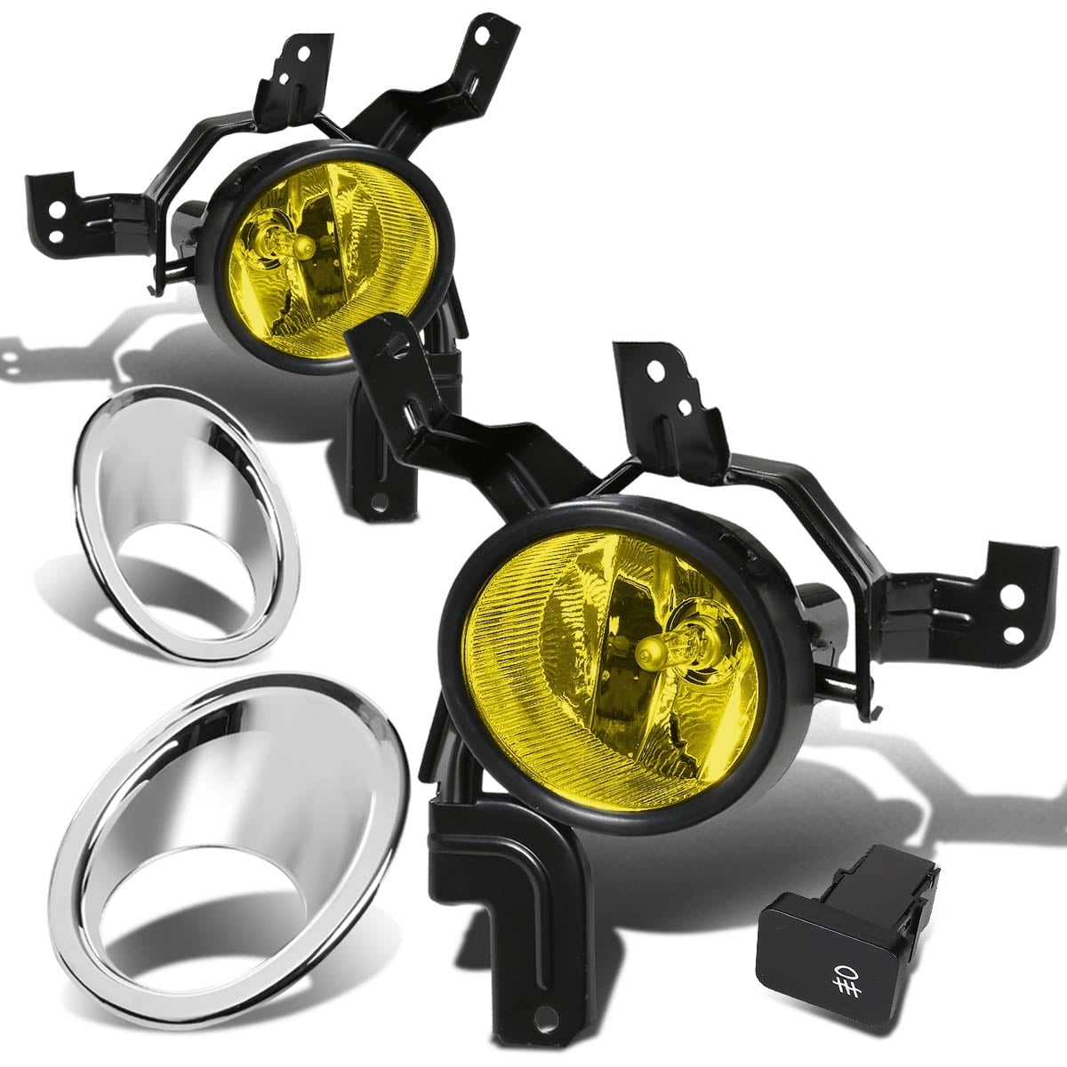 DNA Motoring For 2007-2009 Honda CRV Yellow Bumper Fog Light w/ Bezel Wiring Harness Switch