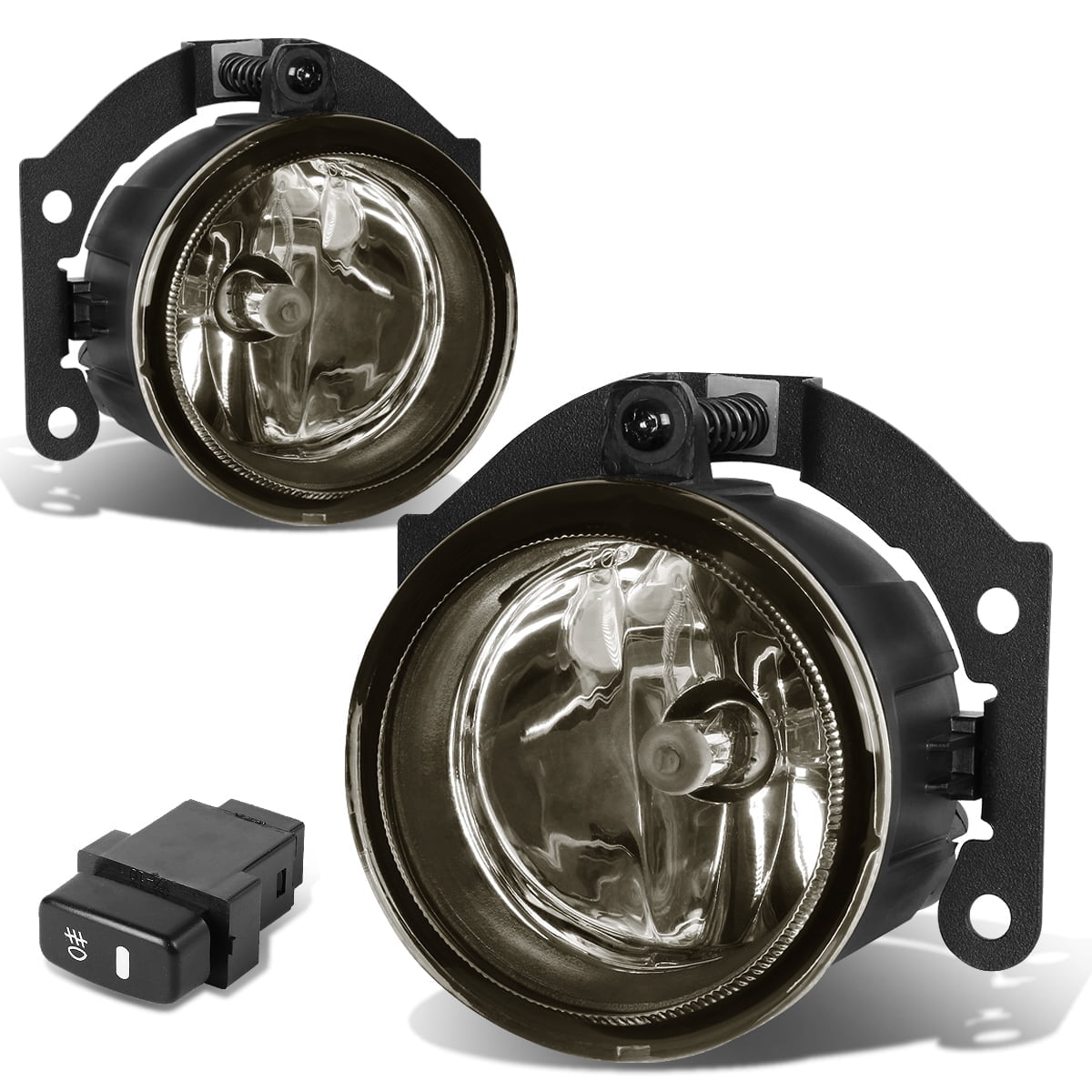 DNA Motoring For 10-15 Mitsubishi Outlander Sport RVR Smoked Lens Fog Light Lamps Pair w/Wiring+Switch