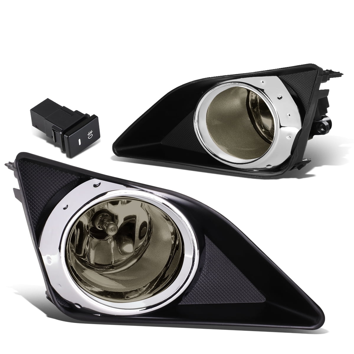DNA Motoring For 09-10 Toyota Corolla JDM Smoked Lens Bumper Fog Light Lamps Pair w/Wiring+Swtich