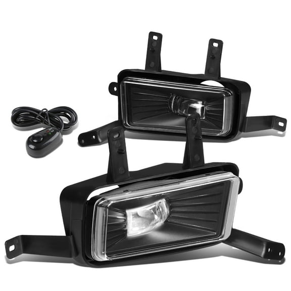 DNA Motoring For 15-20 Chevy  Tahoe GMC Yukon High-Power LED Clear Fog Light Lamps w/Wiring harness+Switch