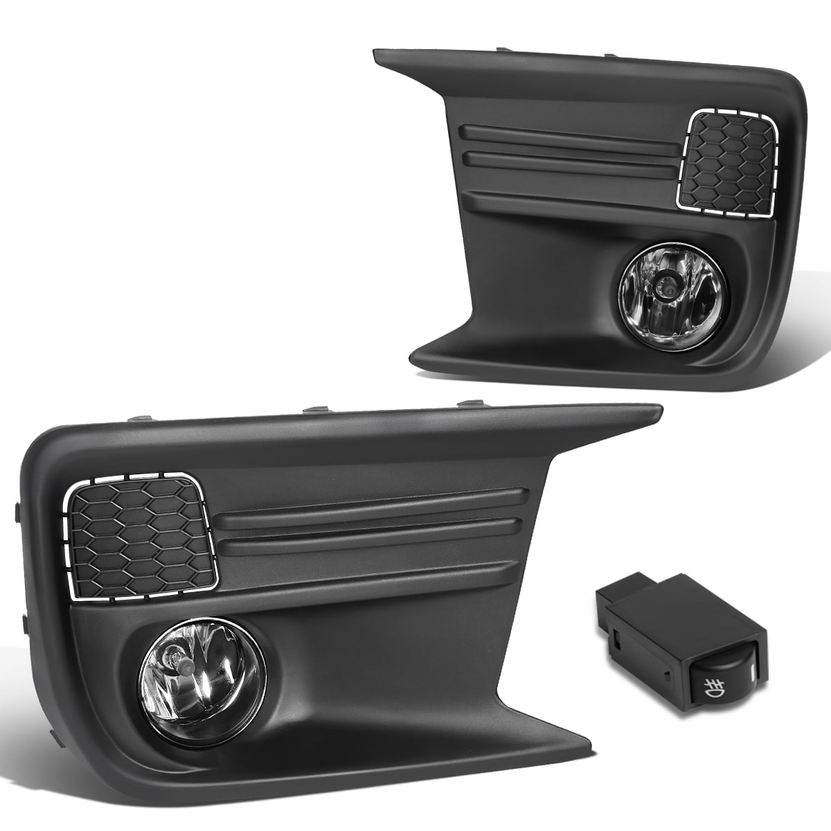 DNA Motoring FL-ZTL-267-CH For 2018 Subaru WRX Front Bumper Driving Fog Light Lamp+Bezel+Switch Clear Lens