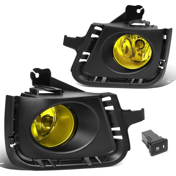 DNA Motoring FL-ZTL-281-AM For 2012 to 2014 Toyota Prius C Pair Front Bumper Driving Fog Light Lamp+Bezel+Switch Amber Lens 13