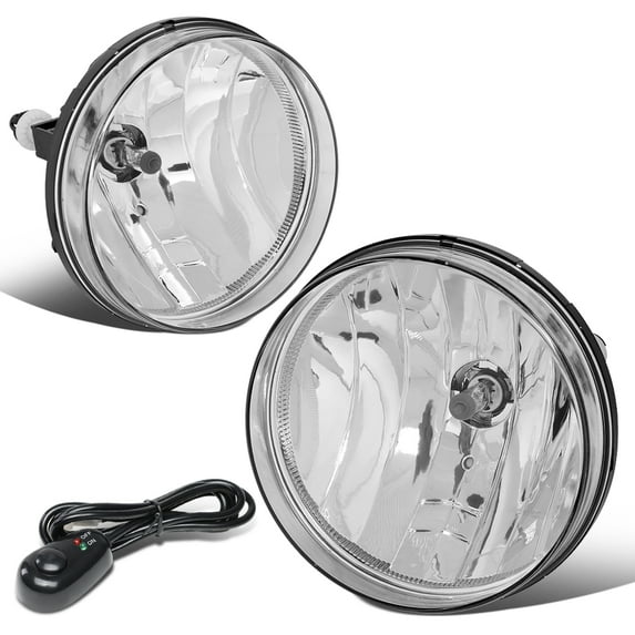 DNA Motoring FL-ZTL-315-CH For 2007 to 2014 GMC Sierra Pair Bumper Driving Fog Lights + Wiring Kit + Switch (Clear Lens) 08 09 10 11 12 13