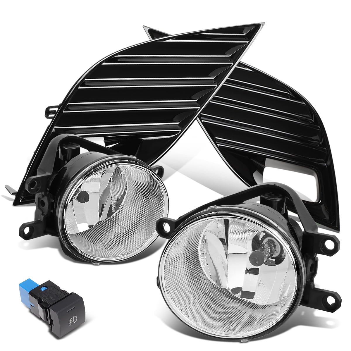 DNA Motoring For 18-20 Toyota Camry SE XSE Bumper Fog Light Lamps Pair w/Bezel+Wiring Harness+Switch