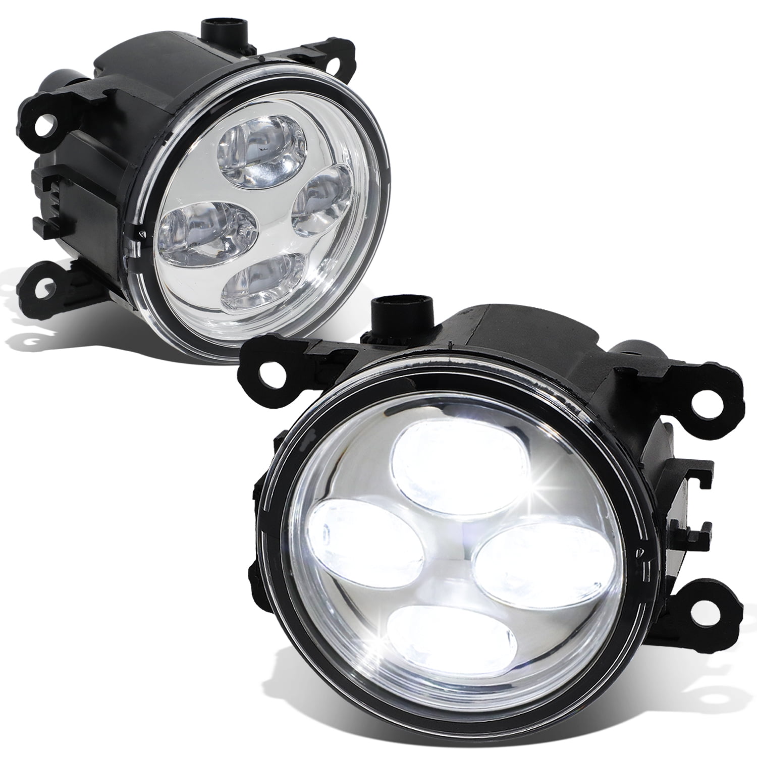 DNA Motoring FL-ZTL-343-CH For 2005-2014 ILX RDX CRV Pilot Focus Mustang Navigator Clear Lens LED Projector Front Bumper Driving Fog Light Replacemt 16 17