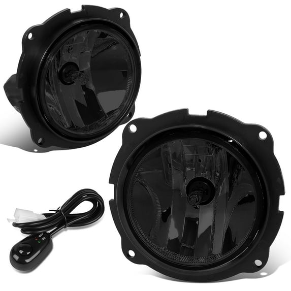 DNA Motoring For 07-12 Ford Escape Smoked Lens Front Bumper Fog Light Lamps Pair w/Wiring Harness+Switch