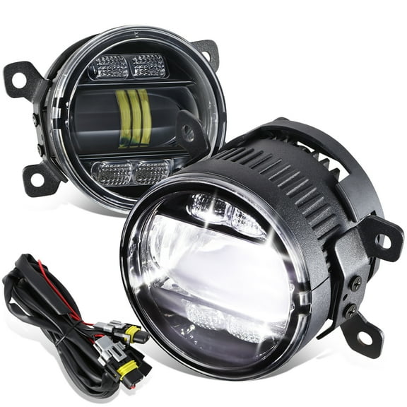 DNA Motoring FL-ZTL-366-CH For 2005-2022 Mustang Ranger Focus CRV Frontier Clear Lens LED Projector Fog Light With Switch