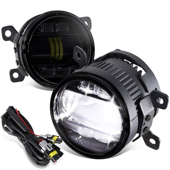 DNA Motoring FL-ZTL-366-SM For 2005-2022 Mustang Ranger Focus CRV Frontier Smoke Lens LED Projector Fog Light With Switch