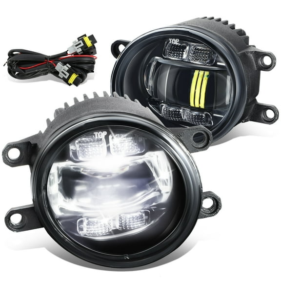 DNA Motoring FL-ZTL-368-CH For 2006-2020 Is250 Lx570 Camry Corolla Black Housing Clear Lens Full LED Fog Light Lamps