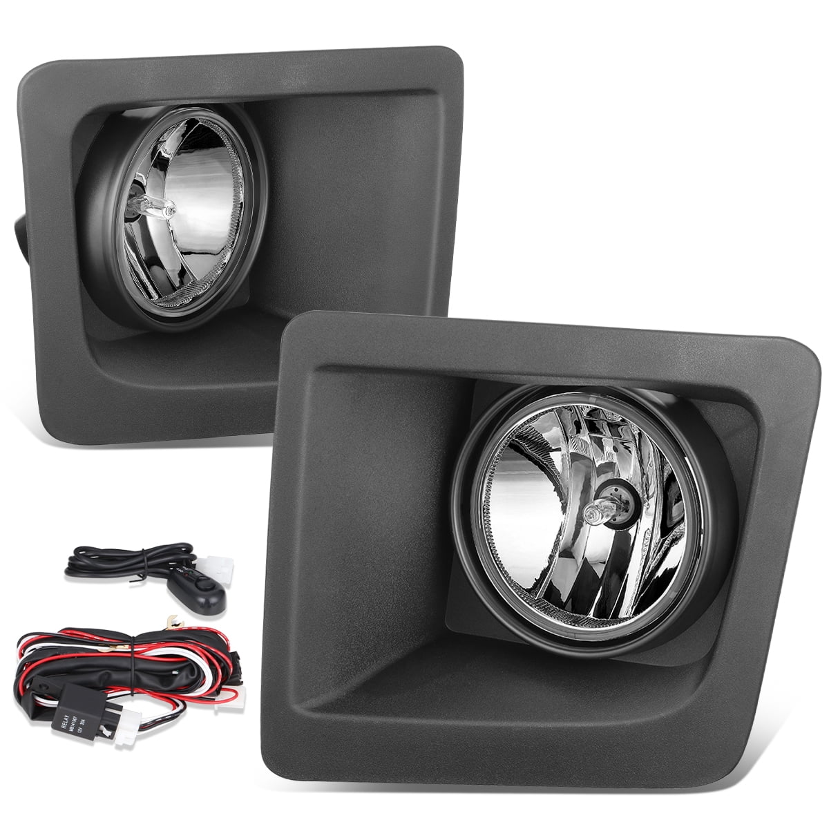 DNA Motoring FL-ZTL-380-CH For 2014-2015 GMC Sierra 1500 Chrome Housing Clear Lens Fog Light Lamps With Switch