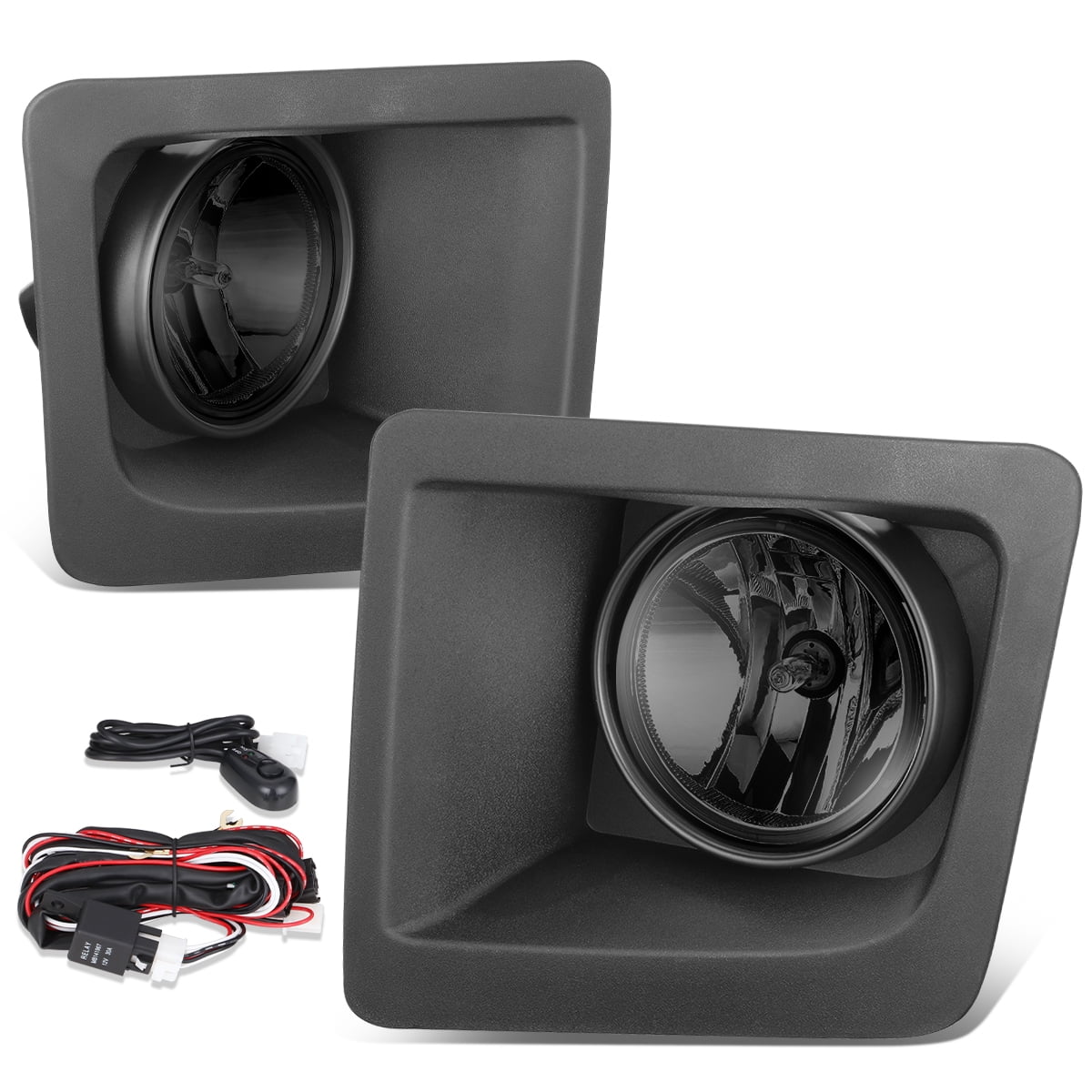 DNA Motoring FL-ZTL-380-SM For 2014-2015 GMC Sierra 1500 Chrome Housing Smoked Lens Fog Light Lamps With Switch