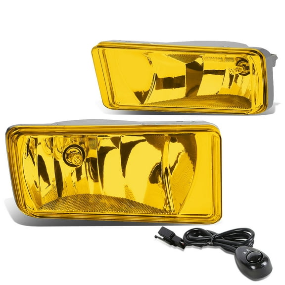 DNA Motoring FL-ZTL-802-AM For 2007 to 2015 Chevy Silverado GMC Sierra 1500 2500 3500 Pair Fog Light Lamp+Switch Suburban Tahoe Yukon Amber 08 09 10 11 12 13 14