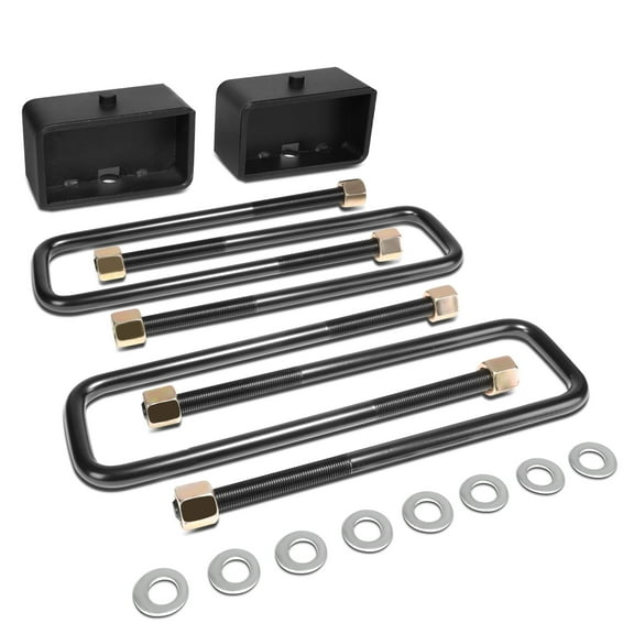 DNA Motoring FLLK-CH-R-003 For 1999-2022 Silverado Sierra 1500 Carbon Steel Leaf Spring Mount Style Rear 3" Leveling Kit Lift Blocks