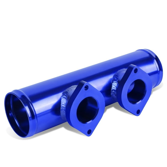 DNA Motoring FP-ALU-T22-BL 2.5" Turbo Blow Off Type-S RS RZ BOV Style Adapter Dual Flange Adapter Pipe (Blue)