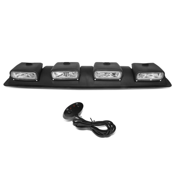 DNA Motoring Universal Off-Road Roof Top Mounted Chrome Clear Fog Light Kit w/Wiring Harness+Switch