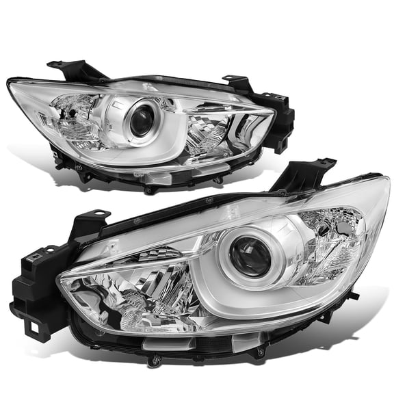 DNA Motoring For 13-16 Mazda CX5 Chrome Clear Corner Projector Headlight Lamps Pair