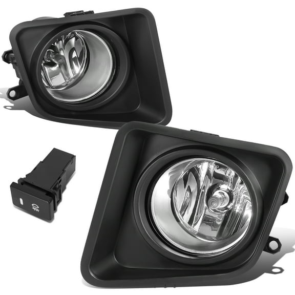 DNA Motoring For 2014-2021 Toyota Tundra Pair Bumper Driving OE Style Clear Fog Light Lamp with Bezel Switch FL-ZTL-362-CH
