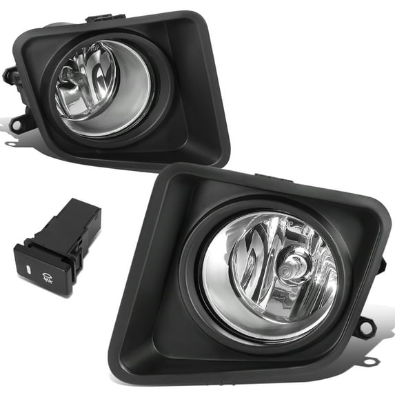 DNA Motoring For 2014-2021 Toyota Tundra Pair Bumper Driving OE Style Clear Fog Light Lamp with Bezel Switch FL-ZTL-362-CH